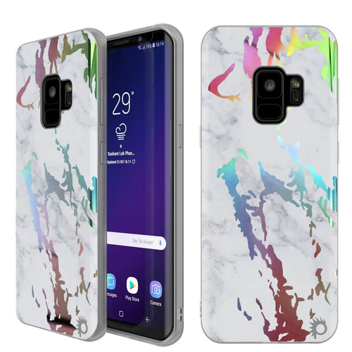 Punkcase Galaxy S9 Marble Case, Protective Full Body Cover W/PunkShield Screen Protector (Blanco Marmo) (Color in image: Blanco Marmo)
