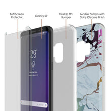 Cargar imagen en el visor de la galería, Punkcase Galaxy S9 Marble Case, Protective Full Body Cover W/PunkShield Screen Protector (Blue Marmo) (Color in image: Rose Mirage)
