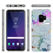 Cargar imagen en el visor de la galería, Punkcase Galaxy S9 Marble Case, Protective Full Body Cover W/PunkShield Screen Protector (Blue Marmo) 
