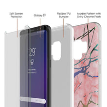 Cargar imagen en el visor de la galería, Punkcase Galaxy S9 Marble Case, Protective Full Body Cover W/PunkShield Screen Protector (Rose Mirage) (Color in image: Black Mirage)
