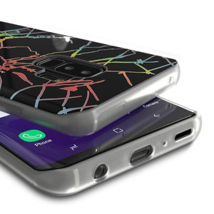 Punkcase Galaxy S9+ Marble Case, Protective Full Body Cover W/PunkShield Screen Protector (Black Mirage) (Color in image: Blanco Marmo)