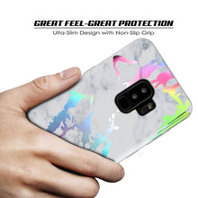 Cargar imagen en el visor de la galería, Punkcase Galaxy S9+ Marble Case, Protective Full Body Cover W/PunkShield Screen Protector (Blanco Marmo) (Color in image: Black Mirage)
