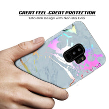 Cargar imagen en el visor de la galería, Punkcase Galaxy S9+ Marble Case, Protective Full Body Cover W/PunkShield Screen Protector (Blue Marmo) (Color in image: Blanco Marmo)
