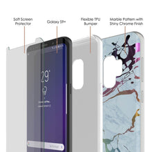 Cargar imagen en el visor de la galería, Punkcase Galaxy S9+ Marble Case, Protective Full Body Cover W/PunkShield Screen Protector (Blue Marmo) (Color in image: Rose Mirage)
