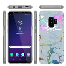 Cargar imagen en el visor de la galería, Punkcase Galaxy S9+ Marble Case, Protective Full Body Cover W/PunkShield Screen Protector (Blue Marmo) 
