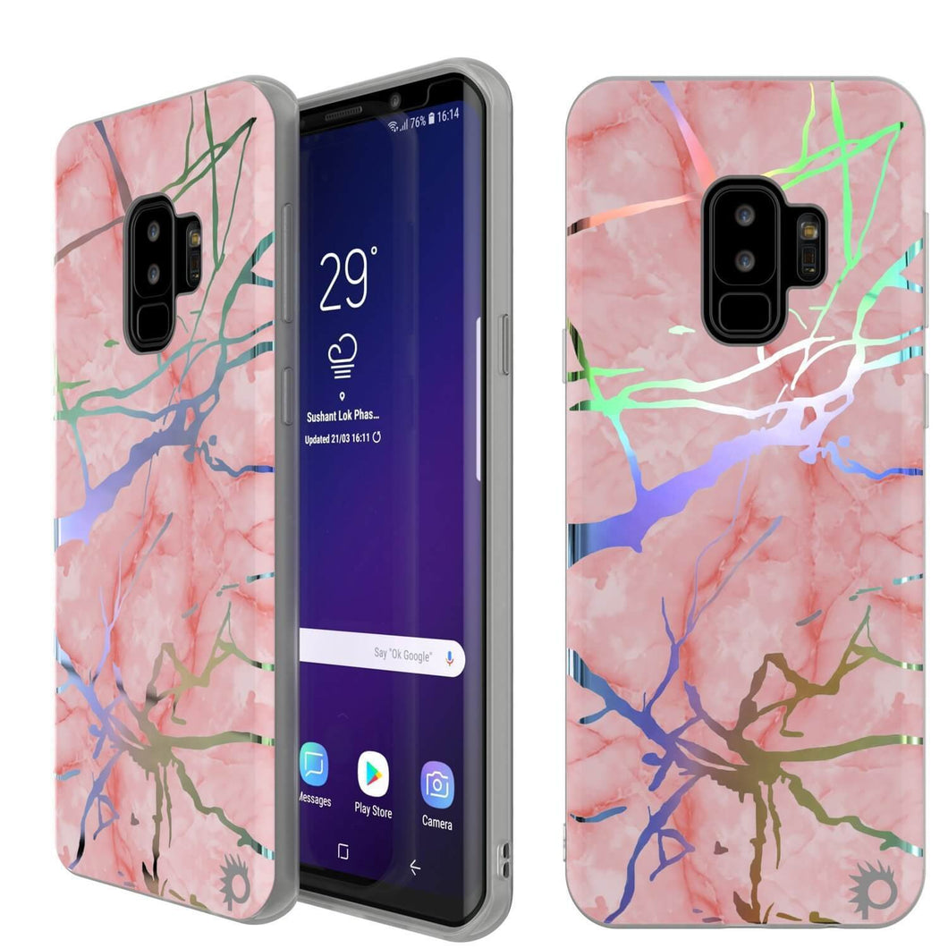 Punkcase Galaxy S9+ Marble Case, Protective Full Body Cover W/PunkShield Screen Protector (Rose Mirage) (Color in image: Rose Mirage)