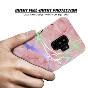 Punkcase Galaxy S9+ Marble Case, Protective Full Body Cover W/PunkShield Screen Protector (Rose Mirage) (Color in image: Blue Marmo)