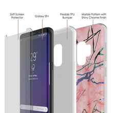 Cargar imagen en el visor de la galería, Punkcase Galaxy S9+ Marble Case, Protective Full Body Cover W/PunkShield Screen Protector (Rose Mirage) (Color in image: Black Mirage)
