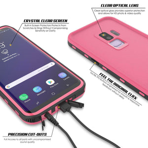 Galaxy S9 Plus Waterproof Case, Punkcase [KickStud Series] Armor Cover [PINK] (Color in image: Black)
