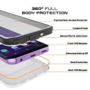 Galaxy S9 Plus Waterproof Case, Punkcase [KickStud Series] Armor Cover [WHITE] (Color in image: Red)