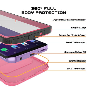 Galaxy S9 Plus Waterproof Case, Punkcase [KickStud Series] Armor Cover [PINK] (Color in image: Green)