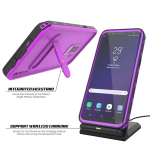 Galaxy S9 Plus Waterproof Case, Punkcase [KickStud Series] Armor Cover [PURPLE] (Color in image: Light Blue)
