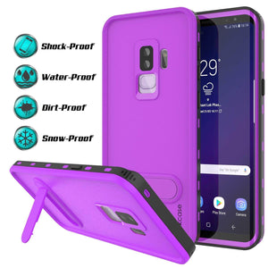 Galaxy S9 Plus Waterproof Case, Punkcase [KickStud Series] Armor Cover [PURPLE] (Color in image: Light Green)
