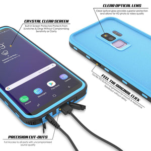 Galaxy S9 Plus Waterproof Case, Punkcase [KickStud Series] Armor Cover [LIGHT BLUE] (Color in image: White)