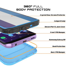 Load image into Gallery viewer, Galaxy S9 Plus Waterproof Case, Punkcase [KickStud Series] Armor Cover [LIGHT BLUE] (Color in image: Black)
