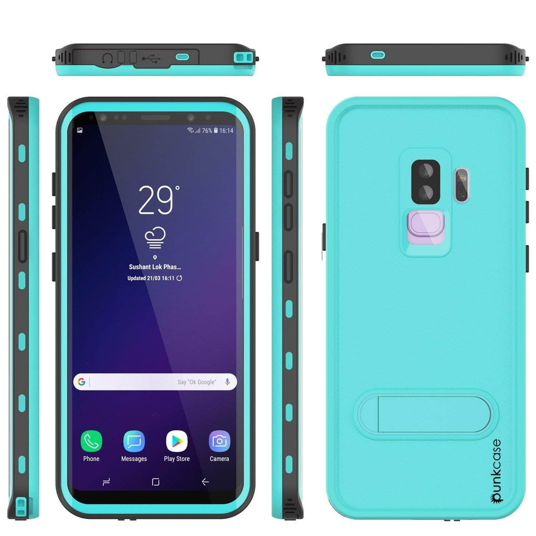 Galaxy S9 Plus Waterproof Case, Punkcase [KickStud Series] Armor Cover [TEAL] (Color in image: Teal)