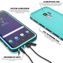Cargar imagen en el visor de la galería, Galaxy S9 Waterproof Case, Punkcase [KickStud Series] Armor Cover [TEAL] (Color in image: White)
