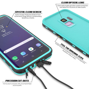 Galaxy S9 Waterproof Case, Punkcase [KickStud Series] Armor Cover [TEAL] (Color in image: White)