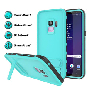 Galaxy S9 Waterproof Case, Punkcase [KickStud Series] Armor Cover [TEAL] (Color in image: Pink)
