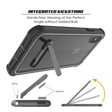 Load image into Gallery viewer, PunkCase iPhone XS Max Case, [Spartan Series] Clear Rugged Heavy Duty Cover W/Built in Screen Protector [Black] (Color in image: teal)
