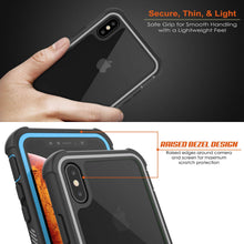 Load image into Gallery viewer, PunkCase iPhone XS Max Case, [Spartan Series] Clear Rugged Heavy Duty Cover W/Built in Screen Protector [Light-Blue] (Color in image: white)
