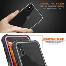 Load image into Gallery viewer, PunkCase iPhone XS Max Case, [Spartan Series] Clear Rugged Heavy Duty Cover W/Built in Screen Protector [Pink] (Color in image: white)
