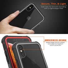 Load image into Gallery viewer, PunkCase iPhone XS Max Case, [Spartan Series] Clear Rugged Heavy Duty Cover W/Built in Screen Protector [Red] (Color in image: white)

