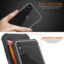 Load image into Gallery viewer, PunkCase iPhone XS Max Case, [Spartan Series] Clear Rugged Heavy Duty Cover W/Built in Screen Protector [Black] (Color in image: white)
