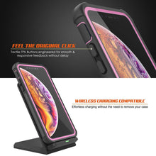 Load image into Gallery viewer, PunkCase iPhone XS Max Case, [Spartan Series] Clear Rugged Heavy Duty Cover W/Built in Screen Protector [Pink] (Color in image: light blue)
