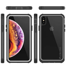 Load image into Gallery viewer, PunkCase iPhone XS Max Case, [Spartan Series] Clear Rugged Heavy Duty Cover W/Built in Screen Protector [White] (Color in image: purple)
