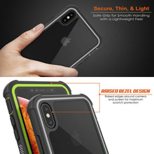 Load image into Gallery viewer, PunkCase iPhone XS Max Case, [Spartan Series] Clear Rugged Heavy Duty Cover W/Built in Screen Protector [Light-Green] (Color in image: white)
