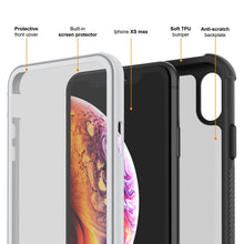Load image into Gallery viewer, PunkCase iPhone XS Max Case, [Spartan Series] Clear Rugged Heavy Duty Cover W/Built in Screen Protector [White] (Color in image: clear)
