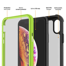 Load image into Gallery viewer, PunkCase iPhone XS Max Case, [Spartan Series] Clear Rugged Heavy Duty Cover W/Built in Screen Protector [Light-Green] (Color in image: red)
