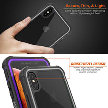 Load image into Gallery viewer, PunkCase iPhone XS Max Case, [Spartan Series] Clear Rugged Heavy Duty Cover W/Built in Screen Protector [Purple] (Color in image: white)

