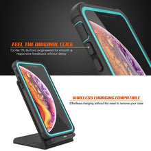 Load image into Gallery viewer, PunkCase iPhone XS Max Case, [Spartan Series] Clear Rugged Heavy Duty Cover W/Built in Screen Protector [Teal] (Color in image: light blue)
