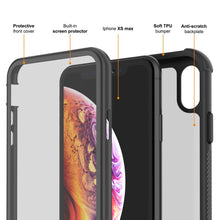 Load image into Gallery viewer, PunkCase iPhone XS Max Case, [Spartan Series] Clear Rugged Heavy Duty Cover W/Built in Screen Protector [Black] (Color in image: red)

