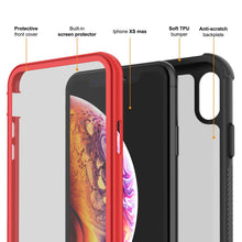 Load image into Gallery viewer, PunkCase iPhone XS Max Case, [Spartan Series] Clear Rugged Heavy Duty Cover W/Built in Screen Protector [Red] (Color in image: light green)

