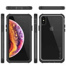 Load image into Gallery viewer, PunkCase iPhone XS Max Case, [Spartan Series] Clear Rugged Heavy Duty Cover W/Built in Screen Protector [Black] (Color in image: clear)

