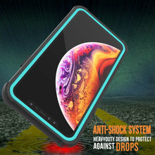 Cargar imagen en el visor de la galería, PunkCase iPhone XS Case, [Spartan Series] Clear Rugged Heavy Duty Cover W/Built in Screen Protector [Teal] (Color in image: light green)
