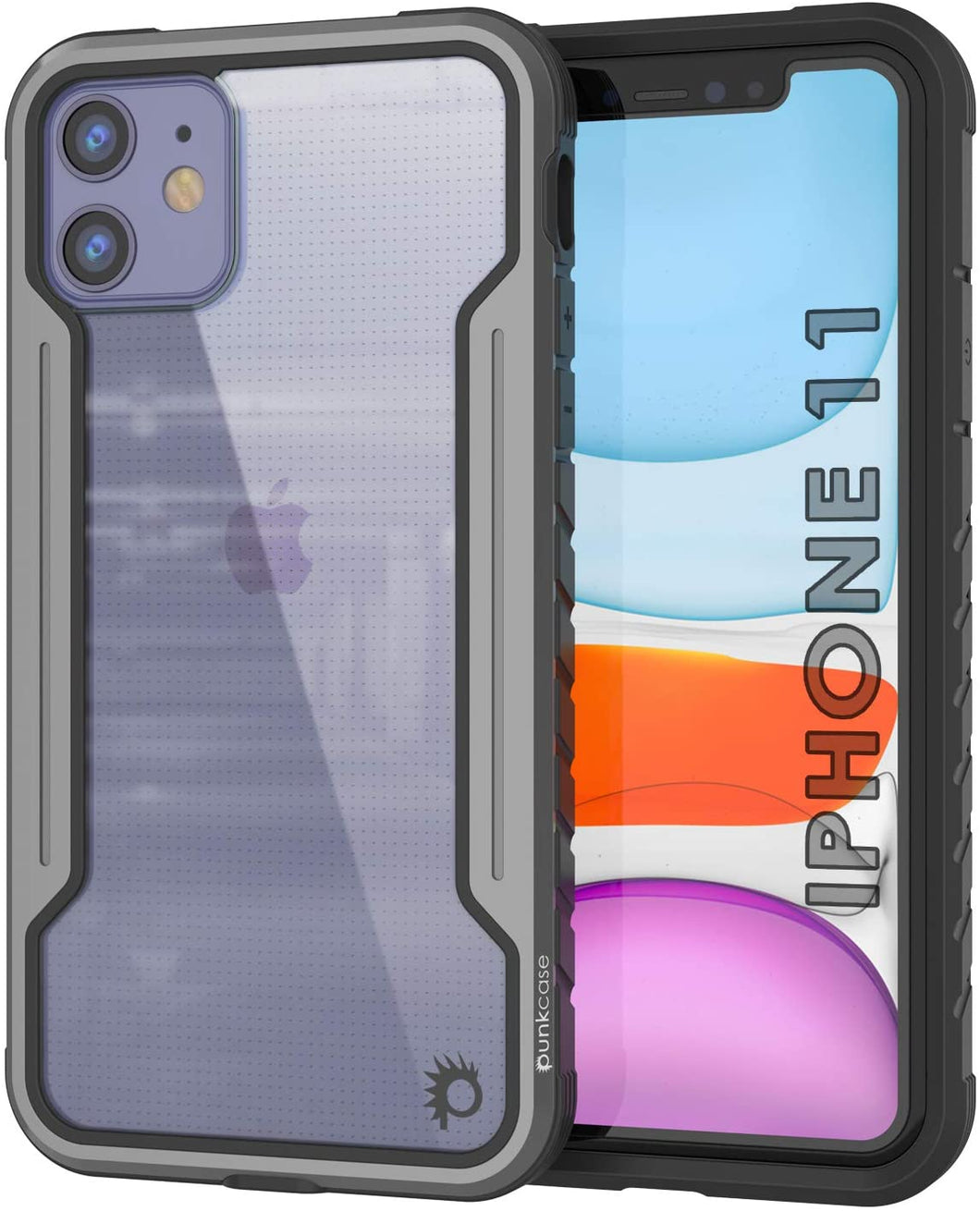 Punkcase iPhone 12 Mini ravenger Case Protective Military Grade Multilayer Cover [Grey-Black] (Color in image: Grey-Black)