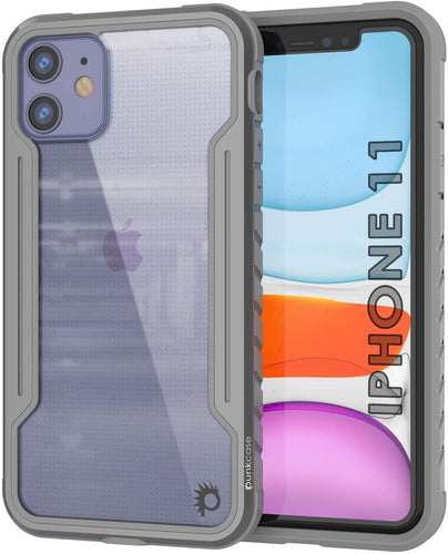 Punkcase iPhone 11 ravenger Case Protective Military Grade Multilayer Cover [Grey] (Color in image: Grey)