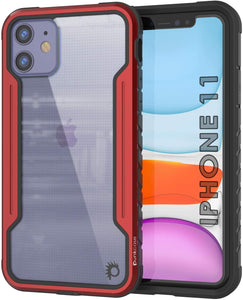 Punkcase iPhone 11 ravenger Case Protective Military Grade Multilayer Cover [Red] (Color in image: Red)
