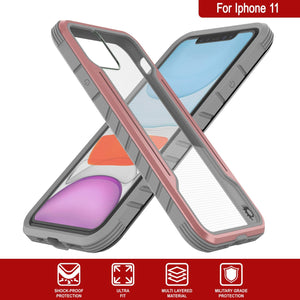 Punkcase iPhone 11 ravenger Case Protective Military Grade Multilayer Cover [Rose-Gold] (Color in image: Red)