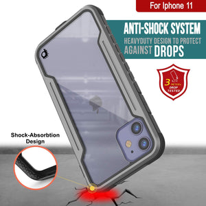 Punkcase iPhone 11 ravenger Case Protective Military Grade Multilayer Cover [Grey-Black] (Color in image: Grey)