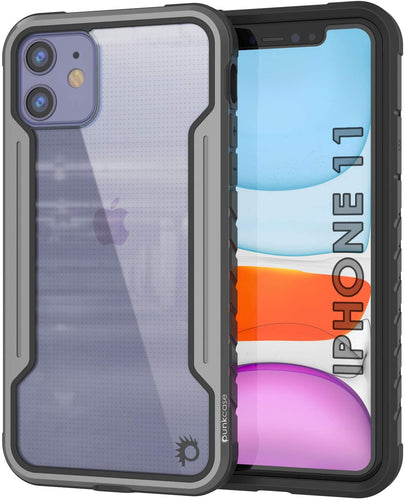 Punkcase iPhone 11 ravenger Case Protective Military Grade Multilayer Cover [Grey-Black] (Color in image: Grey-Black)