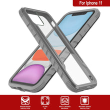 Cargar imagen en el visor de la galería, Punkcase iPhone 11 ravenger Case Protective Military Grade Multilayer Cover [Grey] (Color in image: Grey-Black)
