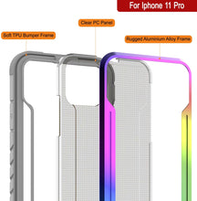 Load image into Gallery viewer, Punkcase iPhone 11 Pro ravenger Case Protective Military Grade Multilayer Cover [Rainbow] (Color in image: Grey-Black)
