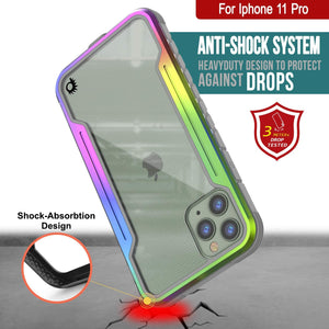 Punkcase iPhone 12 Pro ravenger Case Protective Military Grade Multilayer Cover [Rainbow] (Color in image: Grey)