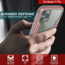 Cargar imagen en el visor de la galería, Punkcase iPhone 11 Pro ravenger Case Protective Military Grade Multilayer Cover [Rose-Gold] (Color in image: Grey-Black)
