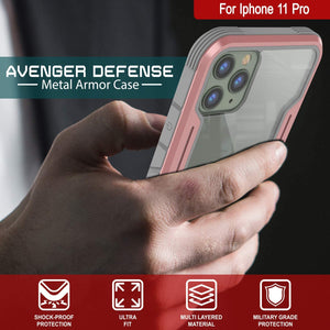 Punkcase iPhone 11 Pro ravenger Case Protective Military Grade Multilayer Cover [Rose-Gold] (Color in image: Grey-Black)